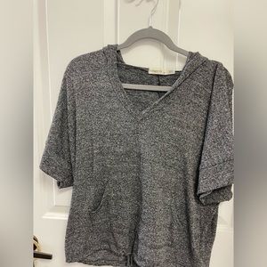 Ginger G Marled Gray Hooded Shirt Size M